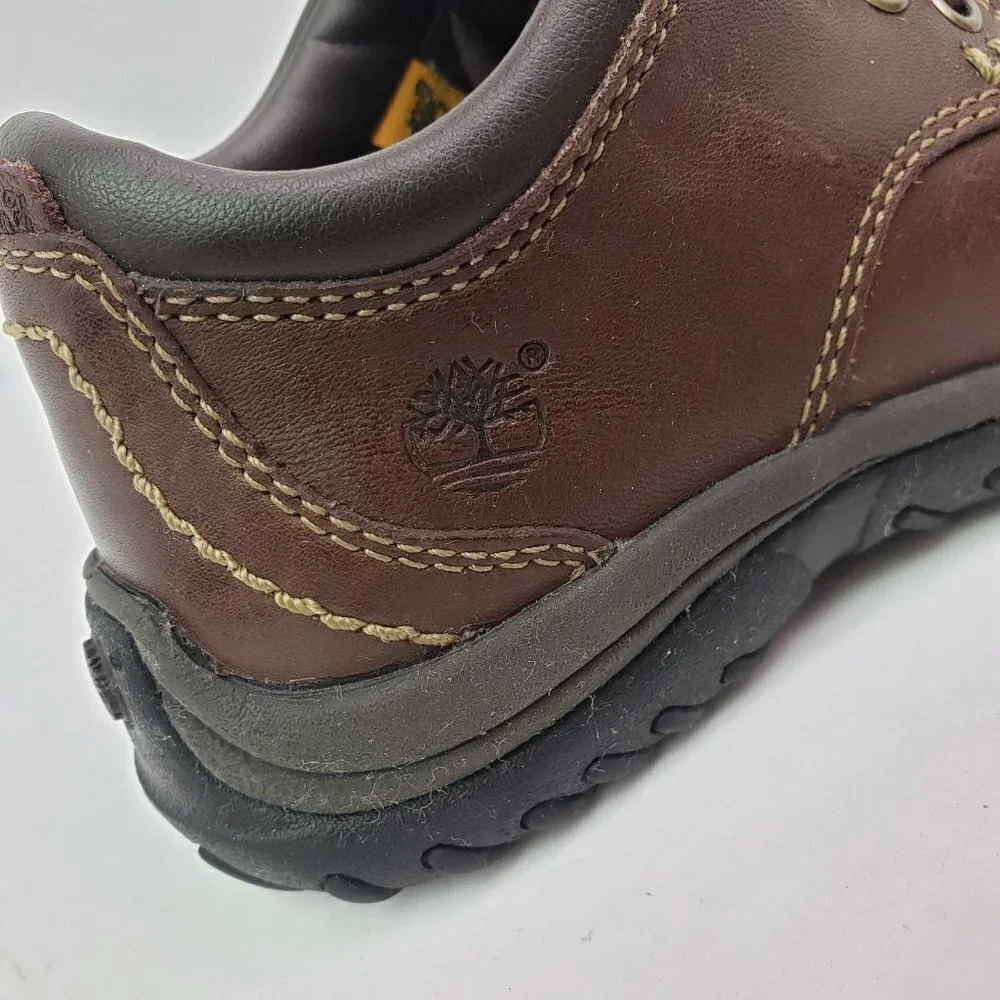 Timberland Baby Bot Size 7.5 Brown Leather Lace Up Casual Shoes 45832 0327